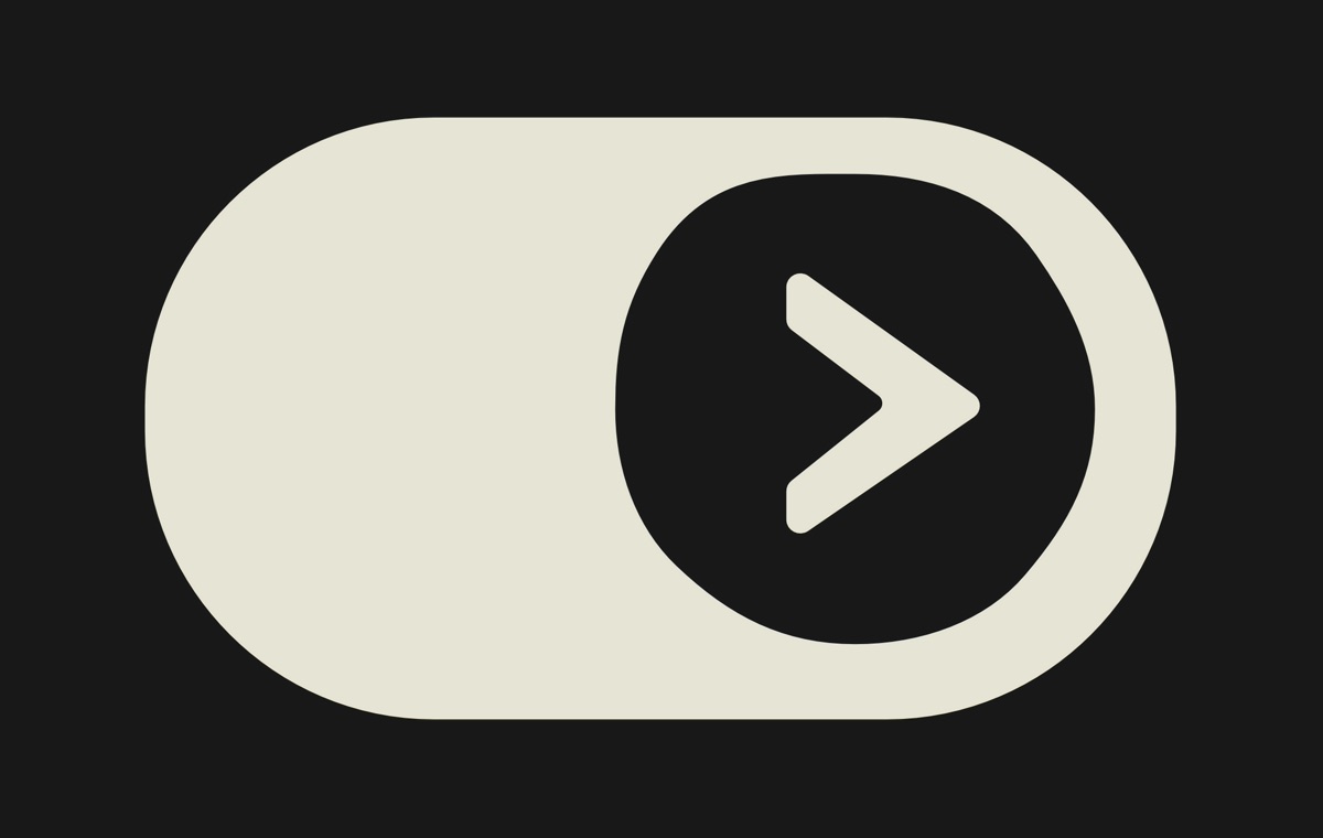 The same toggle with the knob drawn as a play head.